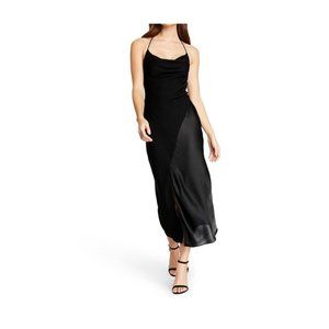 CUSHNIE Women's Fashion-Forward Slip Dress in Cydonia Black Size 8 NWT HH906AFA